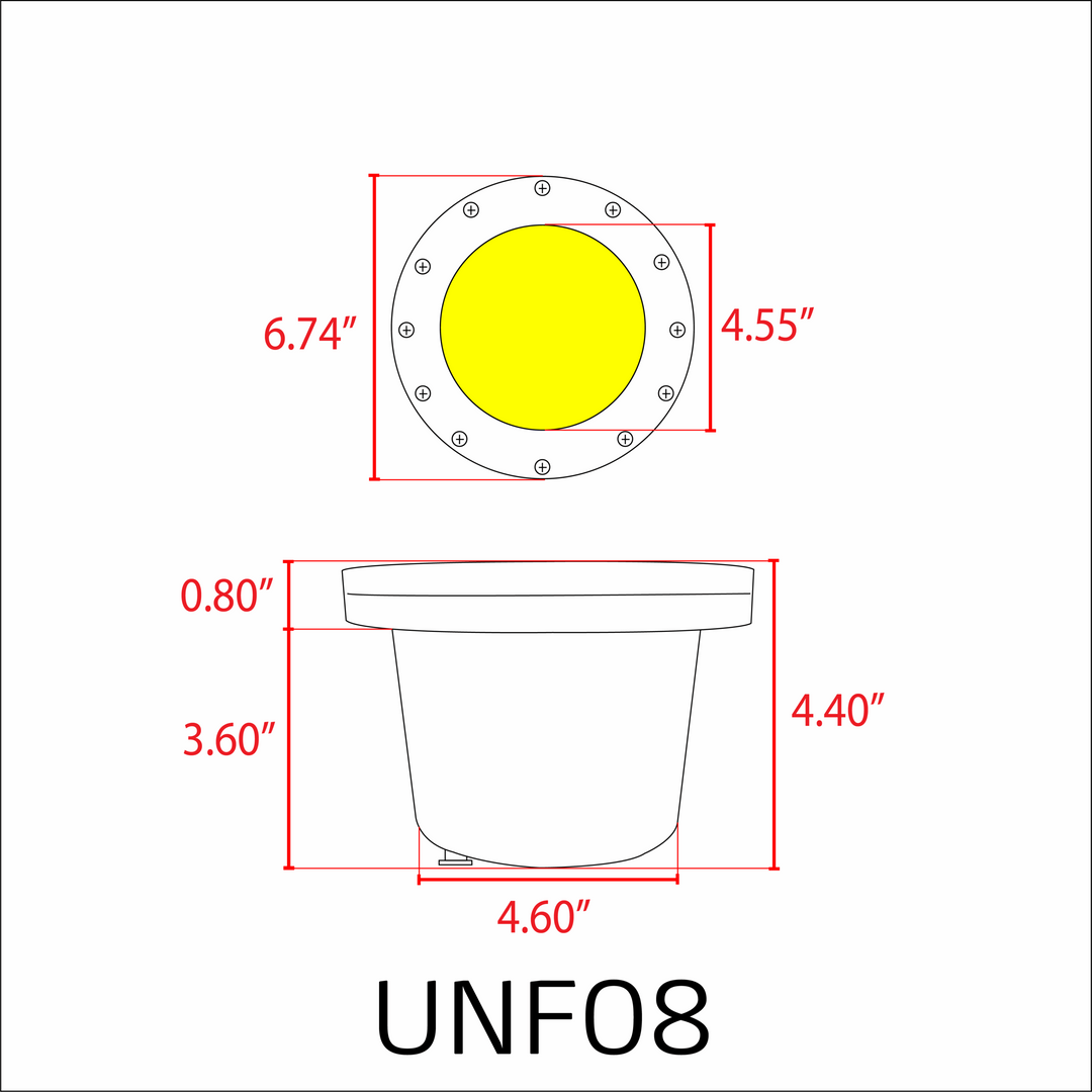 Outdoor Landscape Lighting LED 12V Low Voltage UNF08 4x/8x/12x Package Fiber Glass 12V Low Voltage Commercial PAR36 LED In-ground Well Light IP65 Waterproof 10W 160° 3000K Bulb