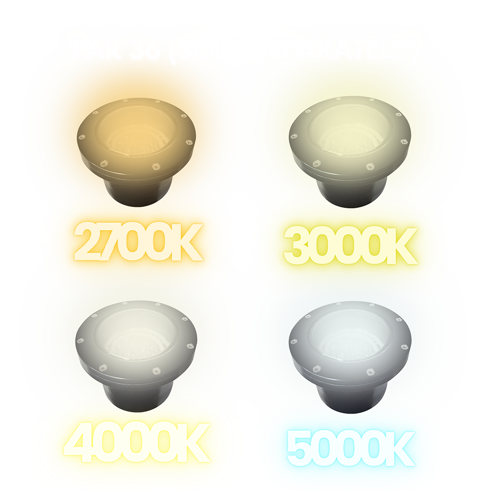 UNF08 4x/8x/12x Package Fiber Glass Low Voltage Commercial PAR36 LED In-ground Well Light IP65 Waterproof 10W 160° 3000K Bulb