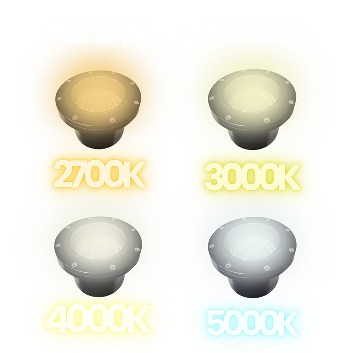 UNF08 4x/8x/12x Package Fiber Glass Low Voltage Commercial PAR36 LED In-ground Well Light IP65 Waterproof 10W 160° 3000K Bulb