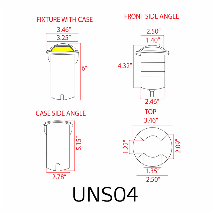 UNS04 4x/8x/12x Package Stainless Steel Bi Directional Two Slit In-Ground 12V Low Voltage LED In Ground Landscape Lighting with 5W 3000K Bulb