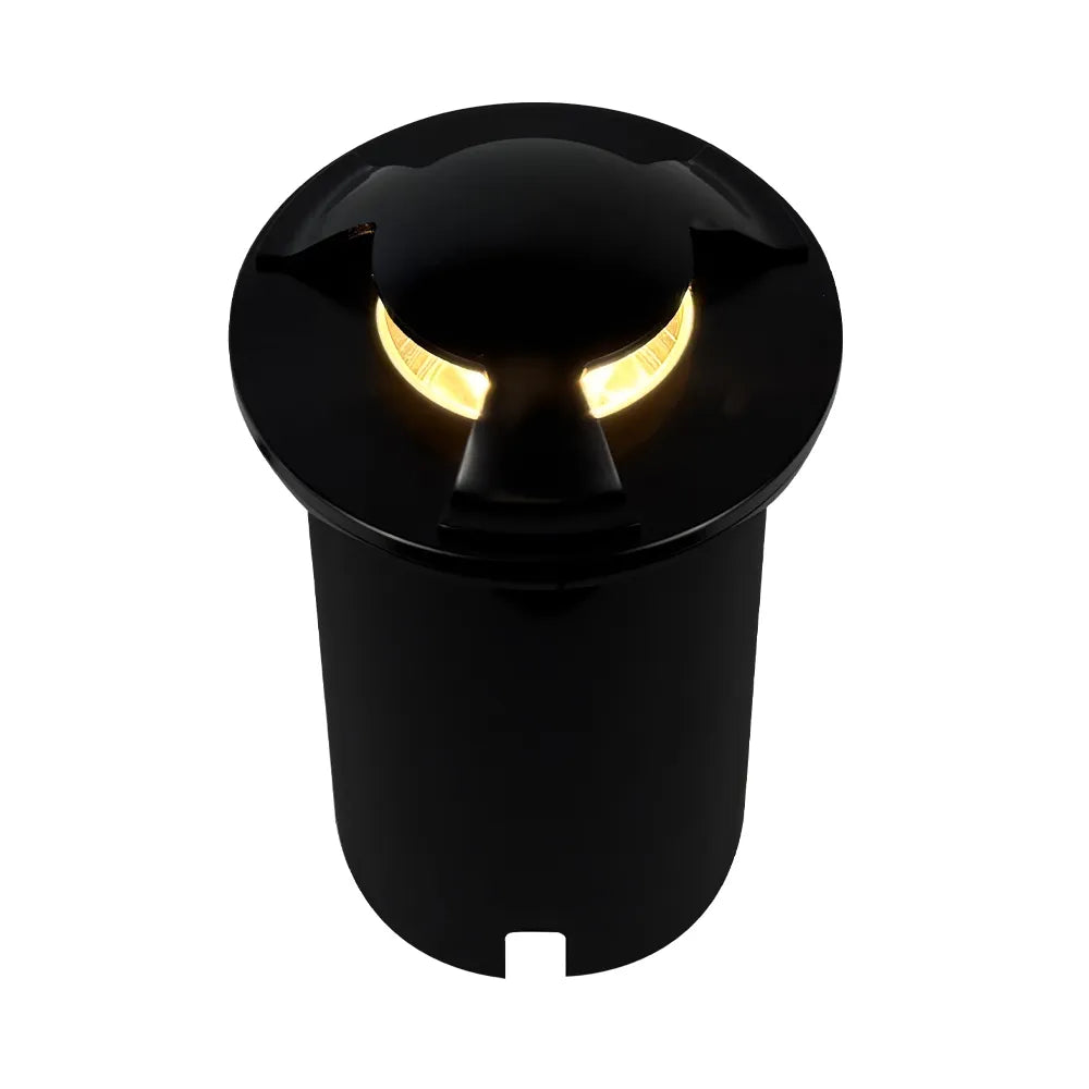 Outdoor Landscape Lighting LED 12V Low Voltage UNS05 Stainless Steel Tri Directional Three Slit In-Ground 12V Low Voltage LED In Ground Landscape Lighting Black