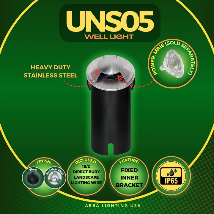 Outdoor Landscape Lighting LED 12V Low Voltage UNS05 Stainless Steel Tri Directional Three Slit In-Ground 12V Low Voltage LED In Ground Landscape Lighting