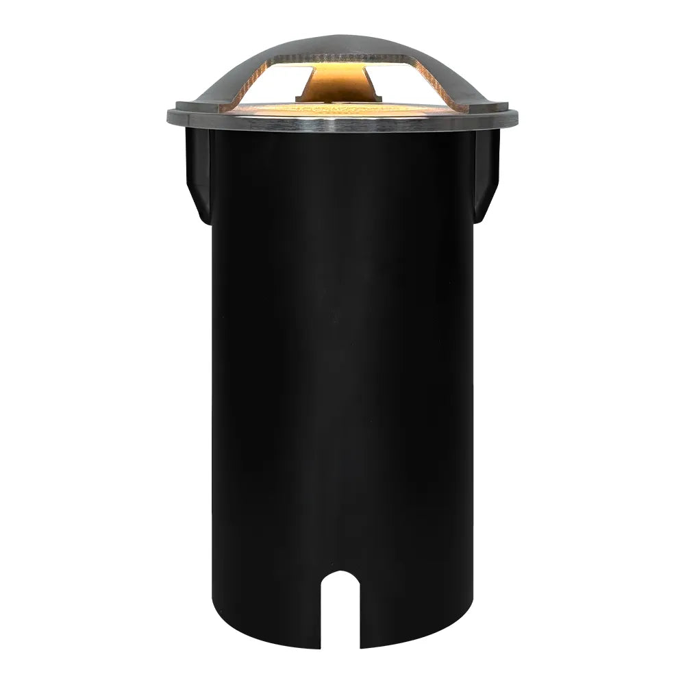 Outdoor Landscape Lighting LED 12V Low Voltage UNS05 4x/8x/12x Package Stainless Steel Tri Directional Three Slit In-Ground 12V Low Voltage LED In Ground Landscape Lighting with 5W 3000K Bulb