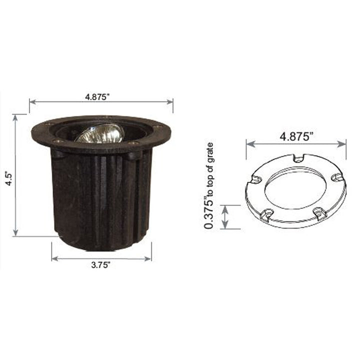 UNB06 4x/8x/12x Package Cast Brass Low Voltage Round Grill LED In-Ground Well Light IP65 Waterproof with 5W 3000K Bulb