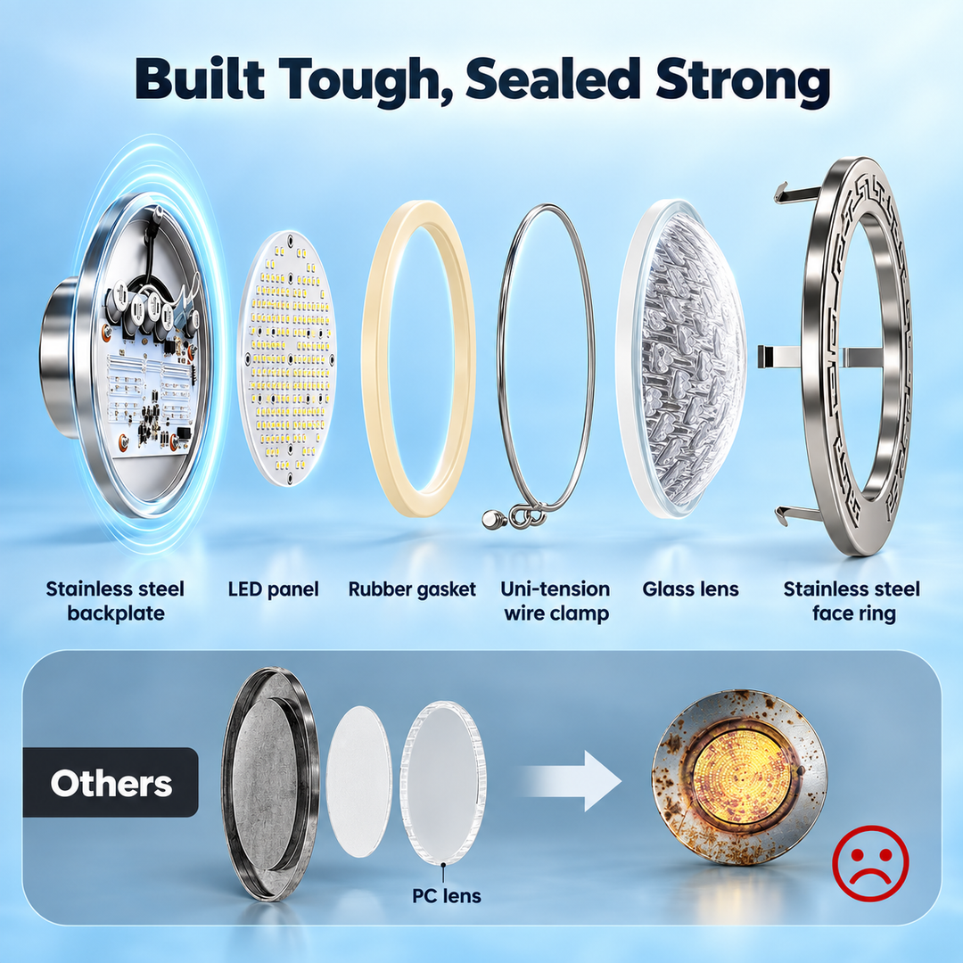PL35 12V AC Smart LED Stainless Steel Pool Light Jacuzzi Spa RGB Color Changing Low Voltage Light, Works with Alexa, Google Assistant via Smart Life App
