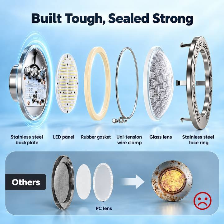 PL35 12V AC Smart LED Stainless Steel Pool Light Jacuzzi Spa RGB Color Changing Low Voltage Light, Works with Alexa, Google Assistant via Smart Life App