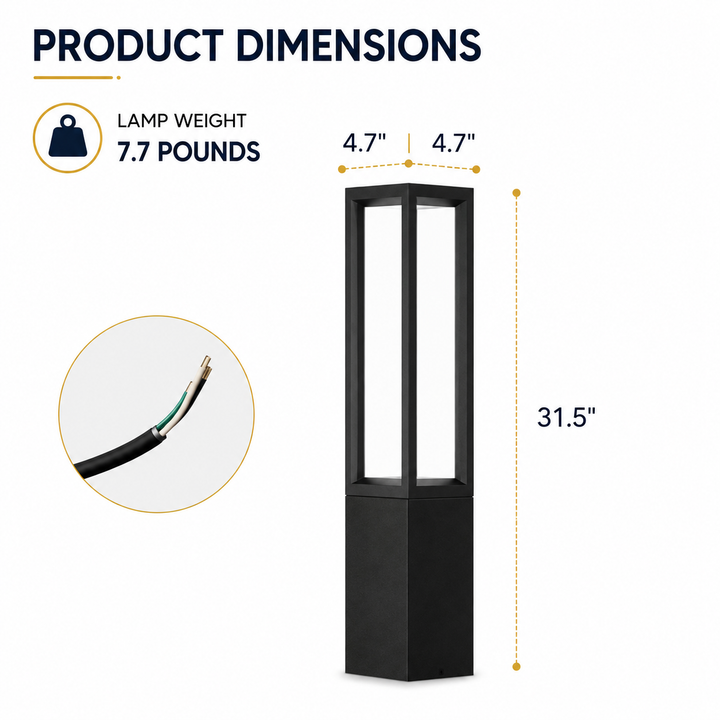 CPLA12 DC12V Low Voltage Integrated LED 3000K Outdoor Aluminum Bollard Path Light Bolted Mount Base IP65 Waterproof