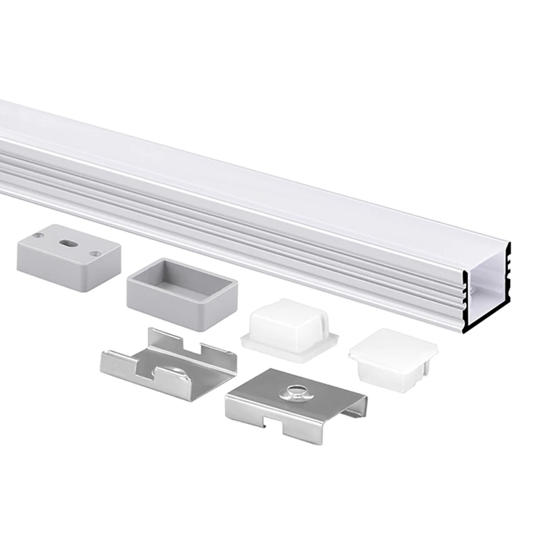 BN265 Square Surface-Mount 8 ft Aluminum Channel 10 Pack LED Strip Light Cover End Caps Waterproof IP65