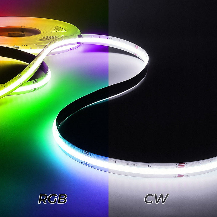 SLD01 Dotless Linear LED RGBW Color Changing 4.8W/ft COB Strip Lights IP20 Low Voltage 12mm DC24V Tape Light