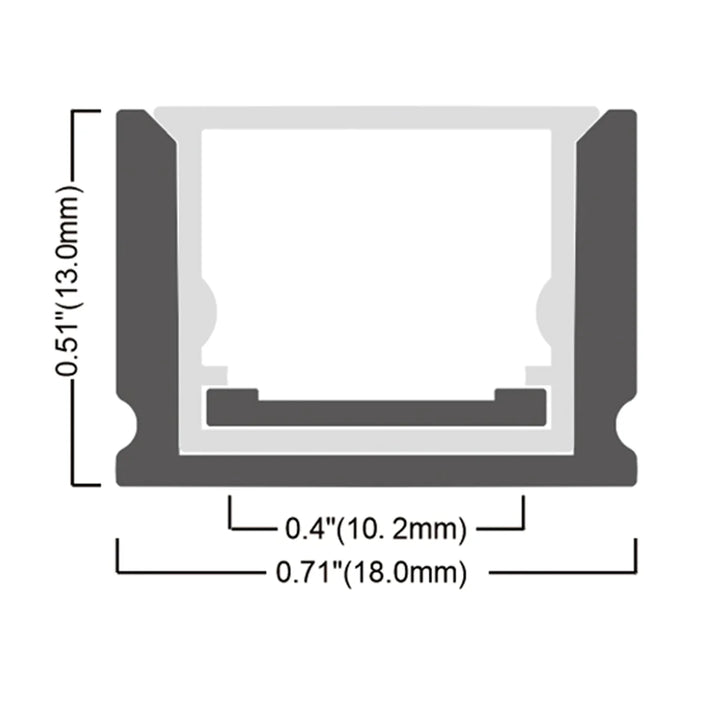 BN265 Square Surface-Mount 8 ft Aluminum Channel 10 Pack LED Strip Light Cover End Caps Waterproof IP65