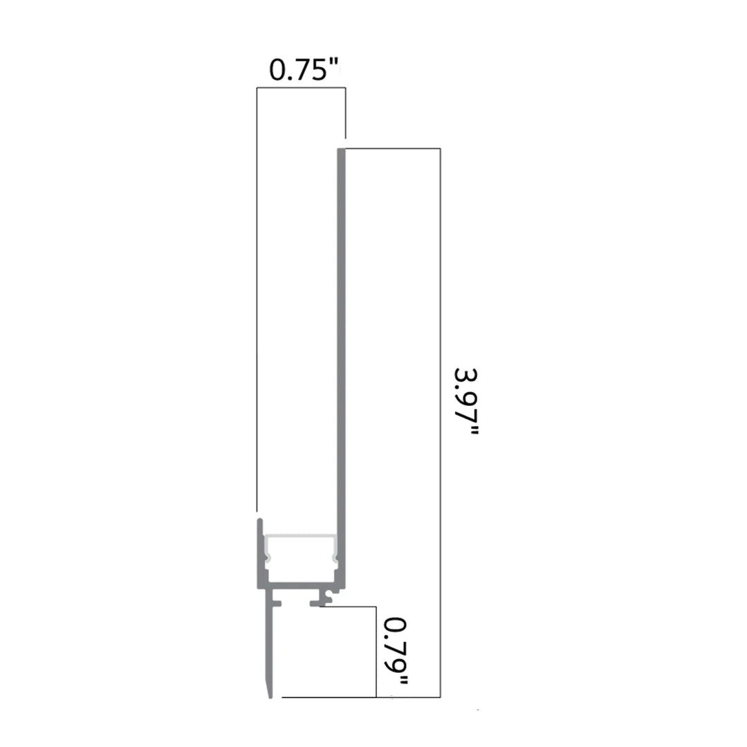 BN5619 Plaster In Baseboard 8 ft Architectural Wall Recessed Aluminum Channel 10 Pack LED Strip Light Cover (Copy)
