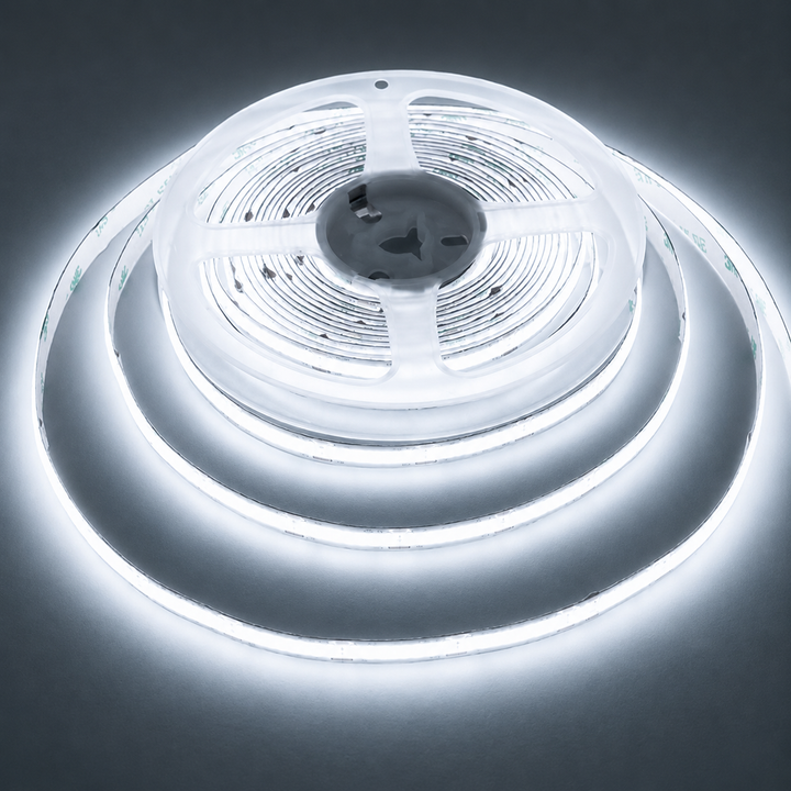 Outdoor Landscape Lighting LED 12V Low Voltage SLD12 DC12V 16ft IP20 320LED/M Dotless Single Color Linear 3.1W/ft for 8mm LED Strip Lights Low Voltage FCOB Tape Light 6500K Cool White