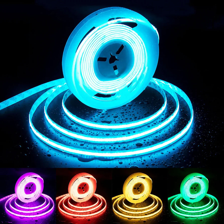 Outdoor Landscape Lighting LED 12V Low Voltage SLD38 Dotless Linear LED RGB Color Changing 3.66W/ft COB Strip Lights Low Voltage 10mm DC24V Tape Light 16.4ft