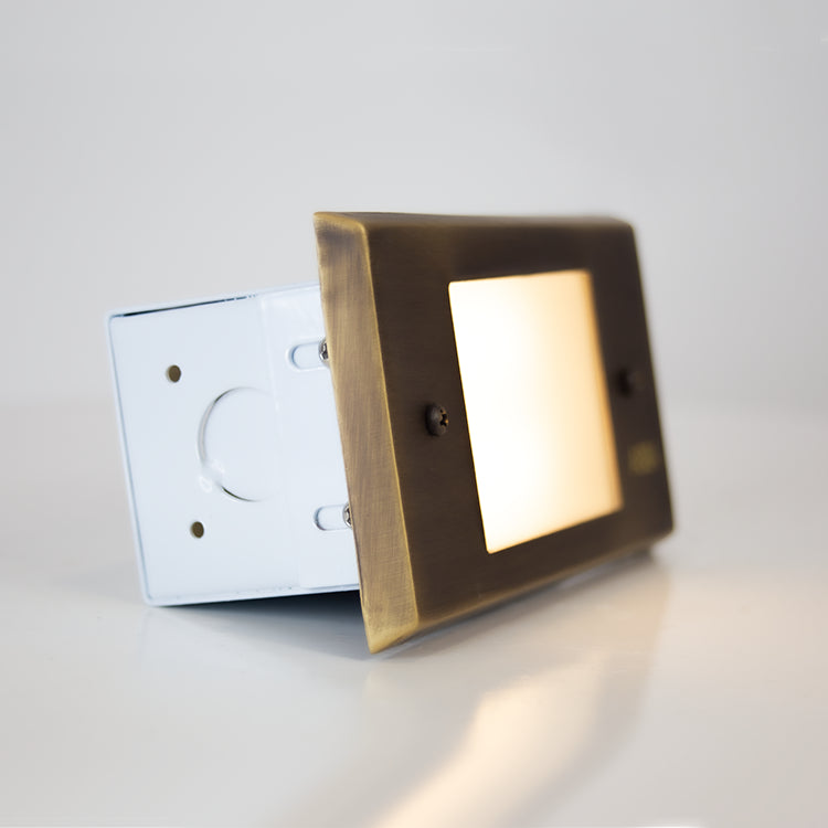 STB11 Cast Brass Step Light | 1.5W 3000K Warm White Integrated LED 12V Low Voltage Landscape Light