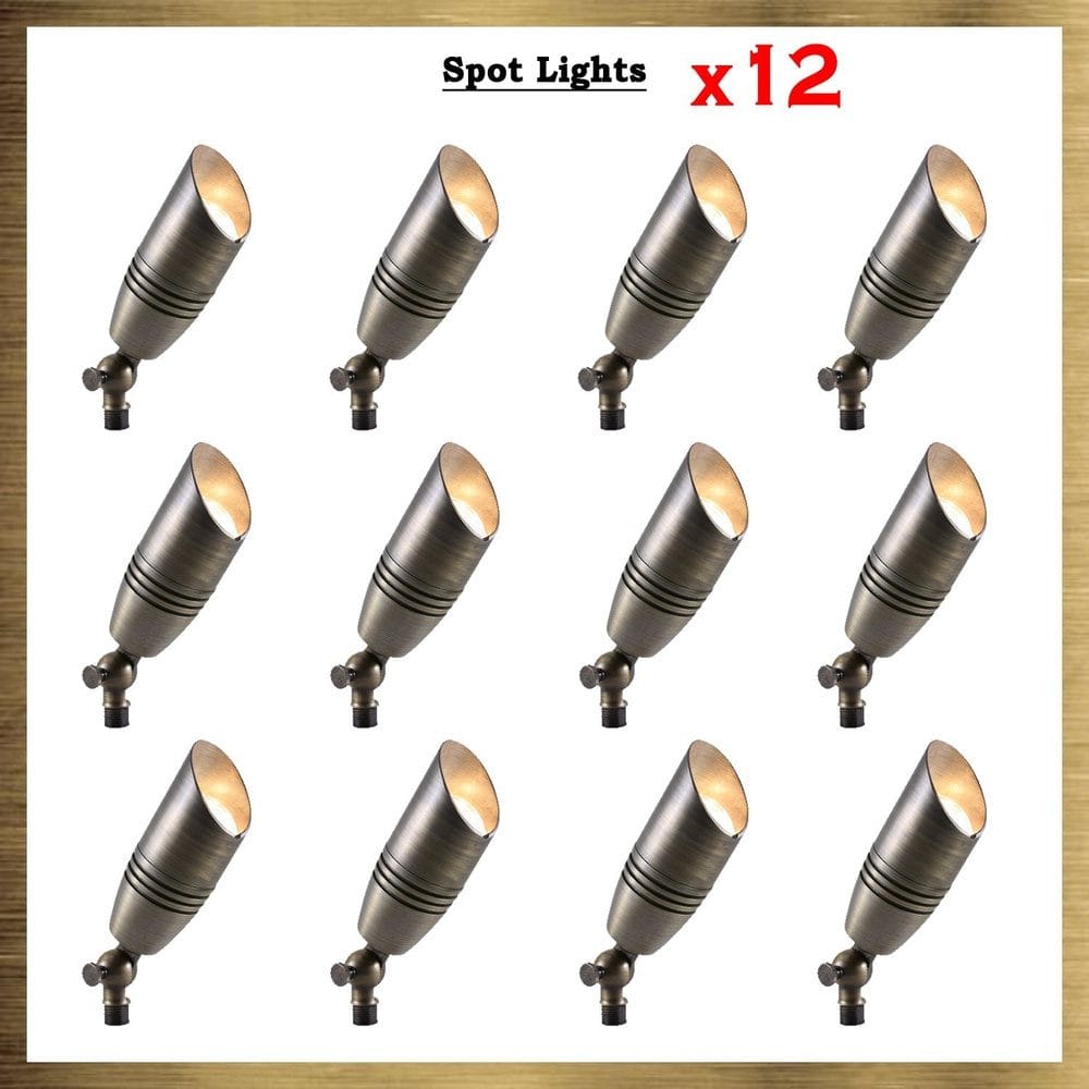 SPB06 Natural Brass Packages x12, x24, x36 Low Voltage LED Landscape Spotlight - Sun Bright Lighting