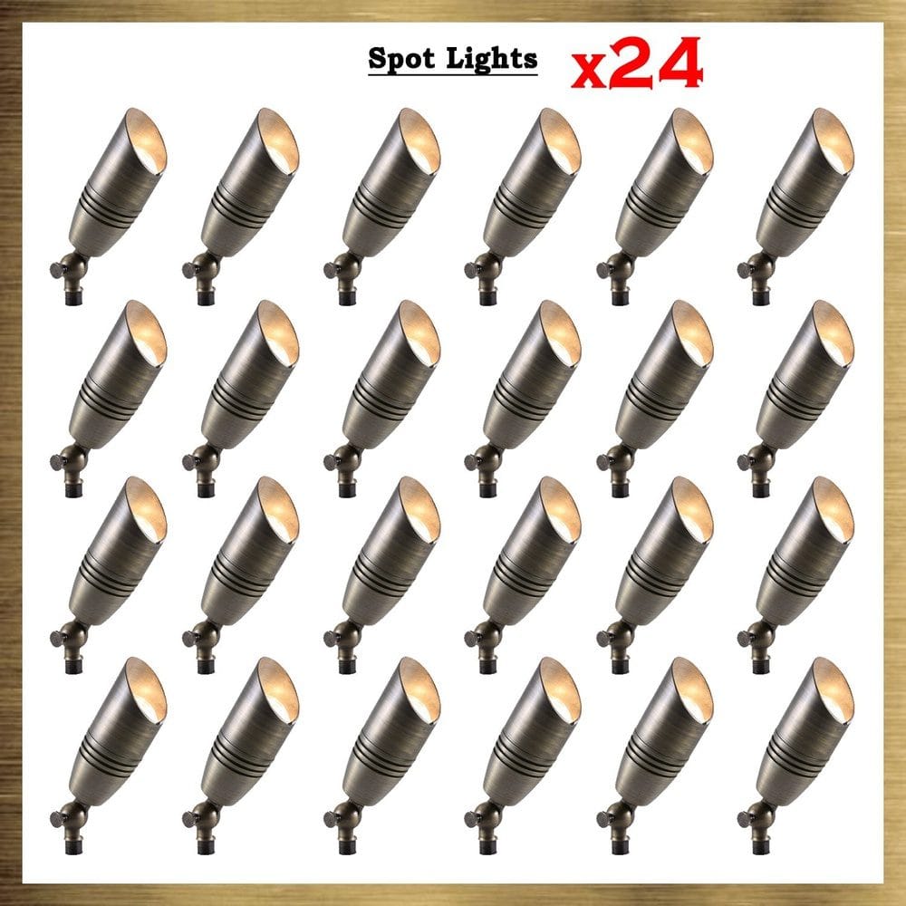 SPB06 Natural Brass Packages x12, x24, x36 Low Voltage LED Landscape Spotlight - Sun Bright Lighting