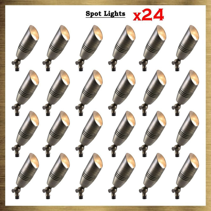 SPB06 Natural Brass Packages x12, x24, x36 Low Voltage LED Landscape Spotlight - Sun Bright Lighting