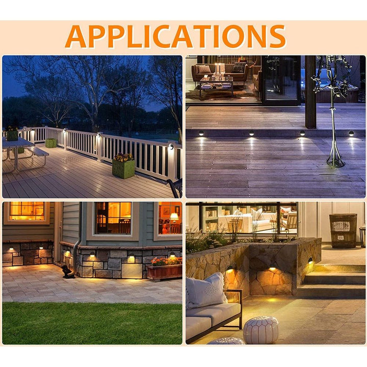 DLAC02 6-Pack 3CCT 3W Low Voltage LED Outdoor Half Moon Deck Lights Package, 12V LED Step Patio Landscape Lights