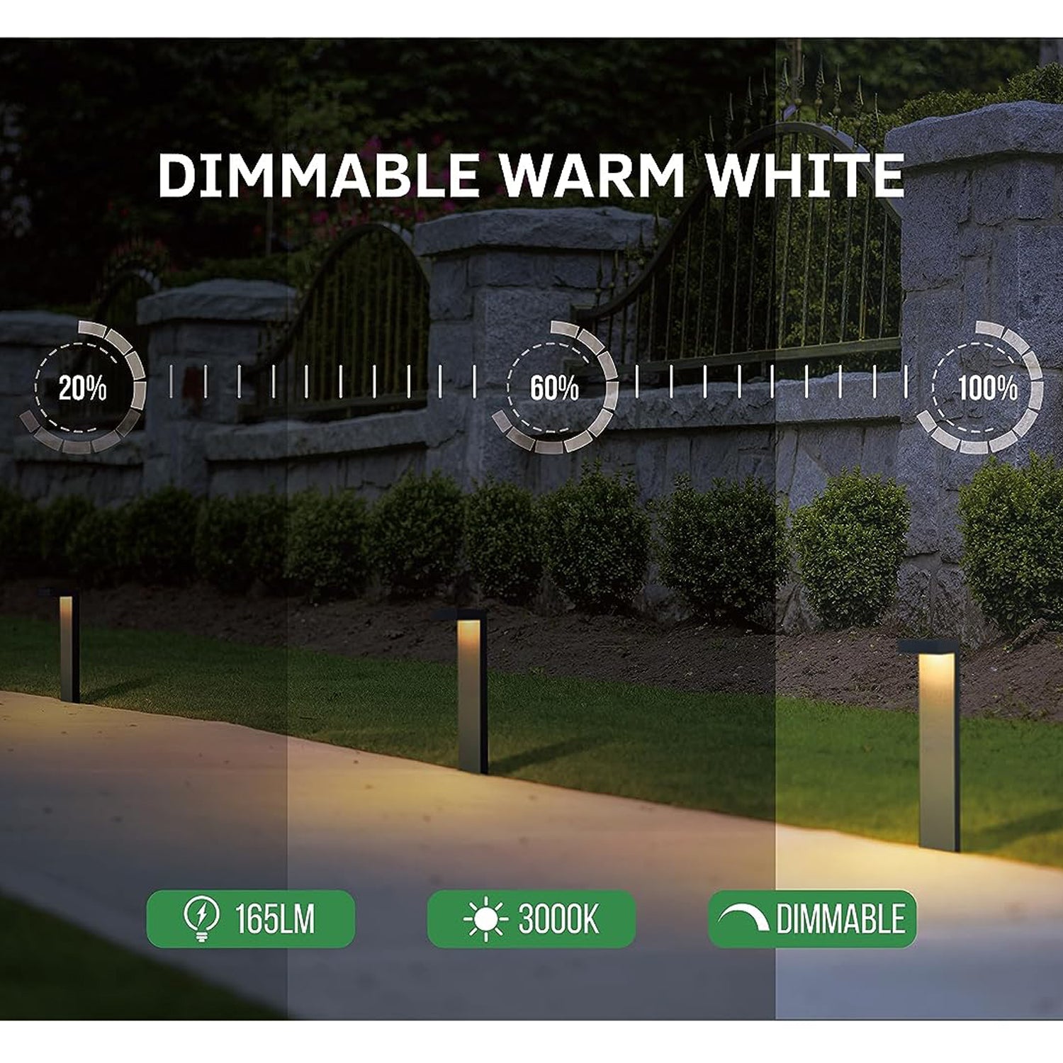 4-Pack of RGBCW Bluetooth Smart LED Path Lights | Durable Walk Way Lights