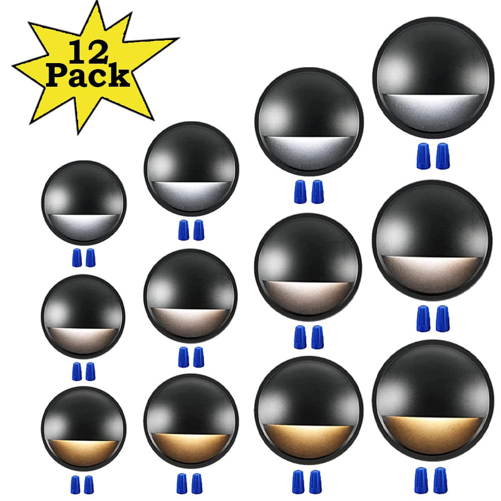 12-Pack of DLAC02 3CCT Low Voltage Deck Lights | Outdoor Step Lights