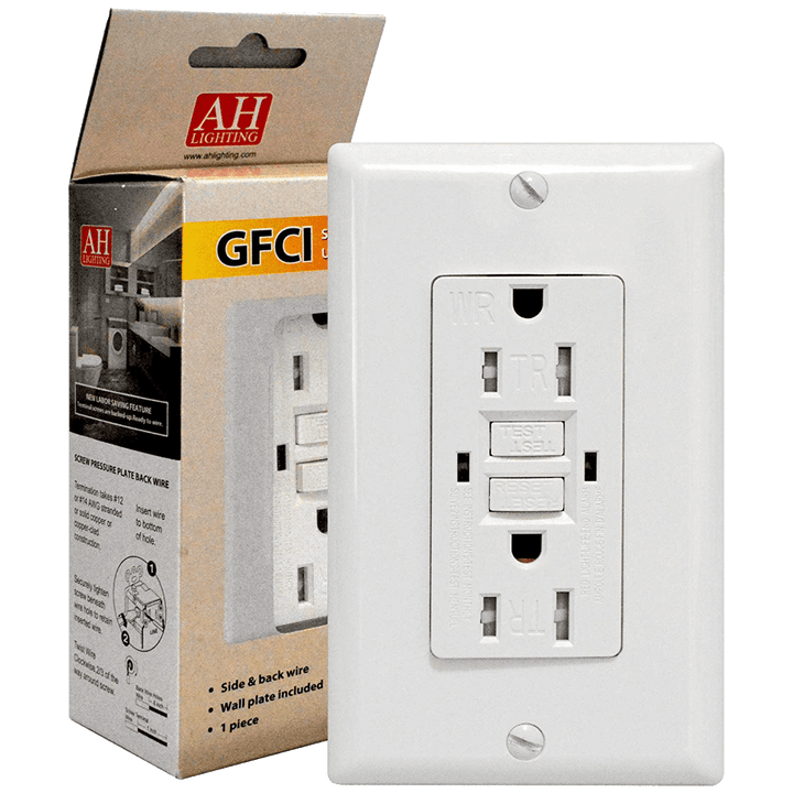 AH Lighting GFCI 15Amp Tamper Resistant - Self Test (UL943) White.