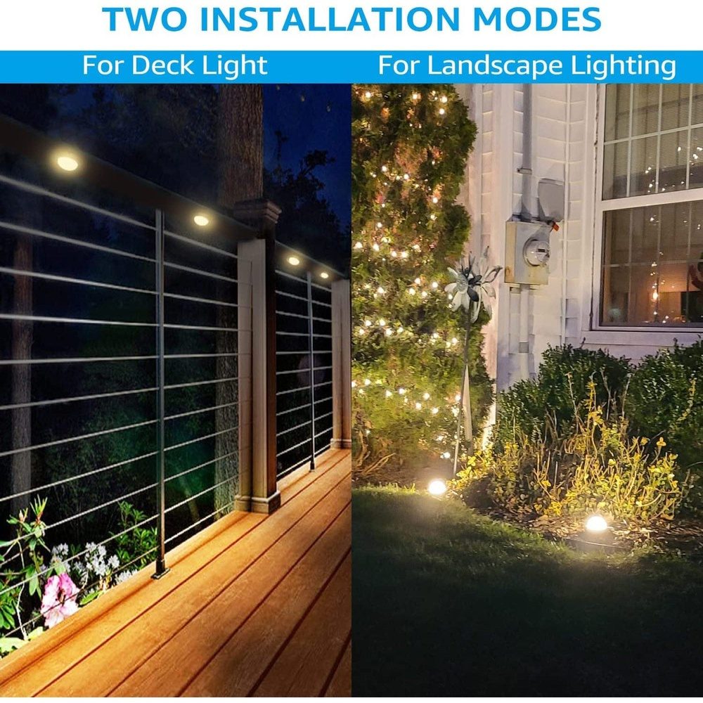 ALD10 12-Pack LED 4.5W Outdoor Deck Lights Package, 12V Low Voltage Landscape Pathway Lights - Sun Bright Lighting