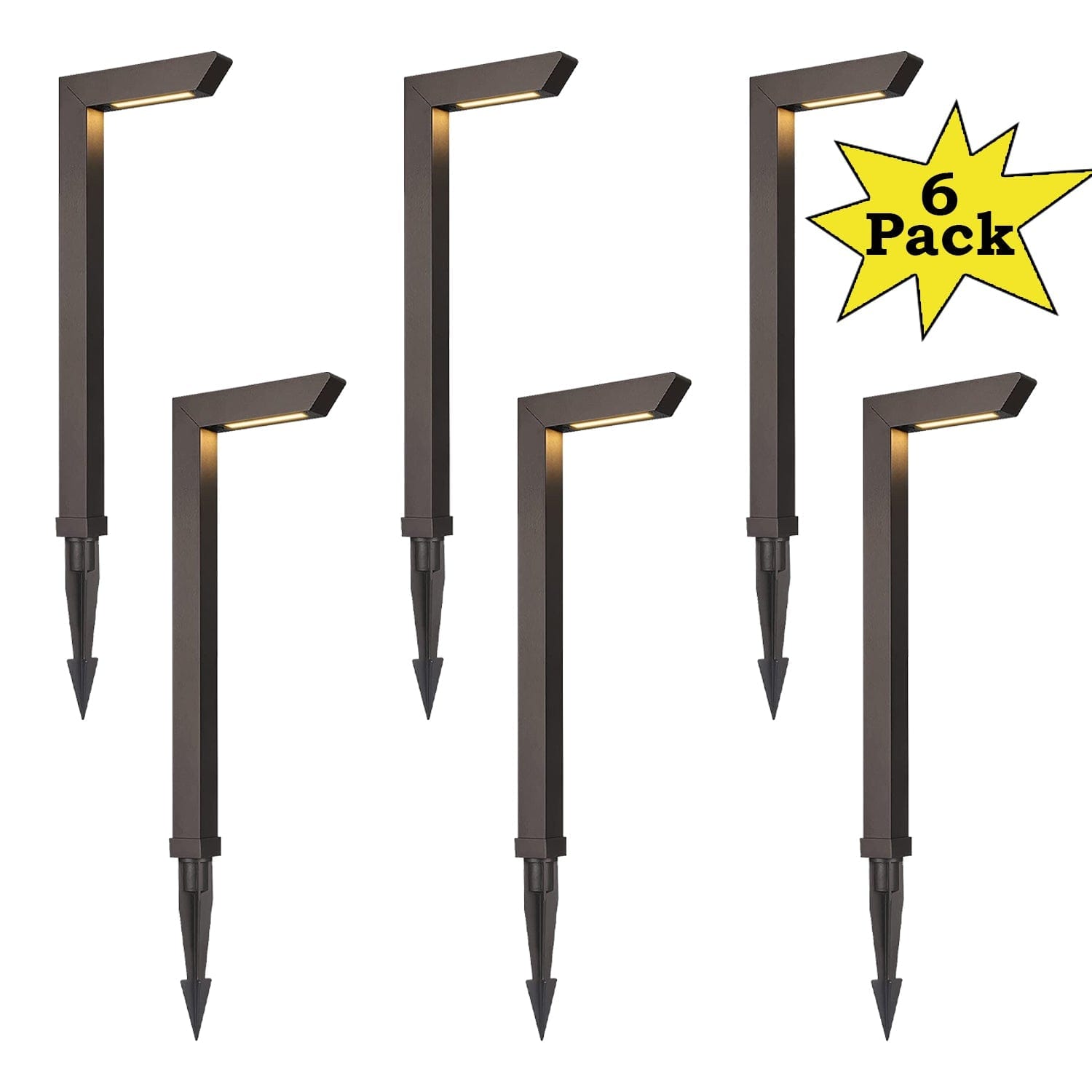 6-Pack of Modern LED Path Lights | Durable Walk Way Lights