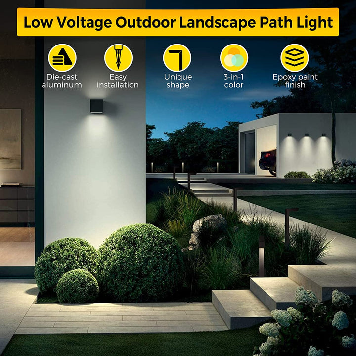 ALPCC07 6-Pack 5W 5CCT LED Landscape Pathway Light Package, 12V Low Voltage Modern Path Lights