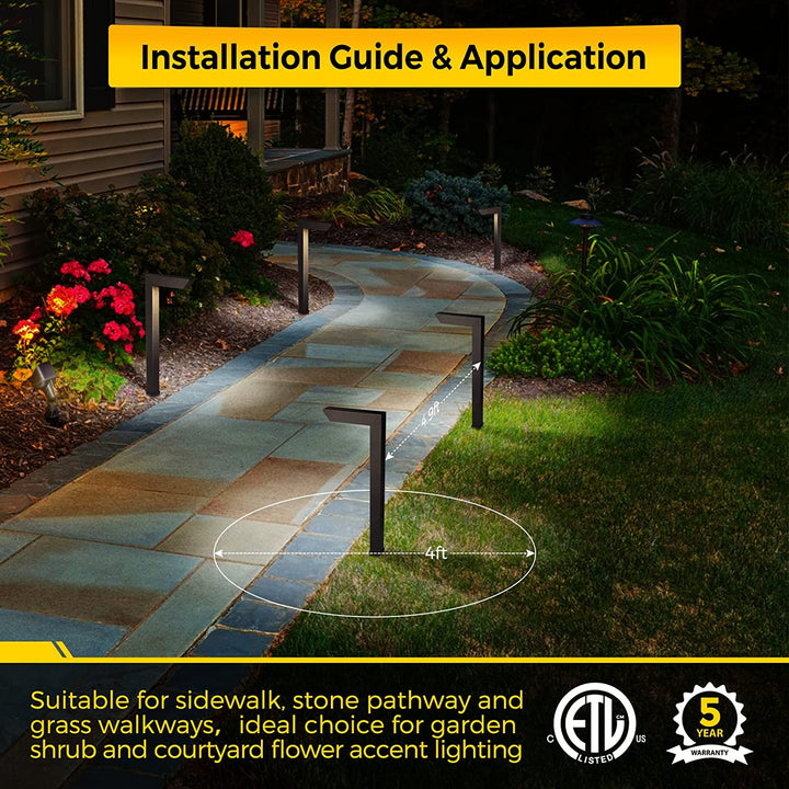 ALPCC07 6-Pack 5W 5CCT LED Landscape Pathway Light Package, 12V Low Voltage Modern Path Lights
