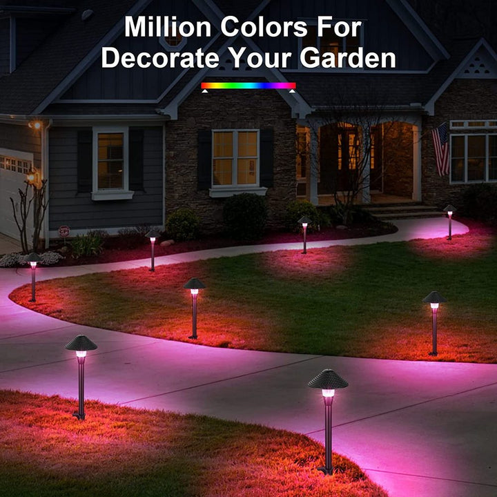 ALPR15 6-Pack RGB LED Landscape Pathway Lights Package, 6W Low Voltage 12V Bollard Outdoor Landscape Lighting