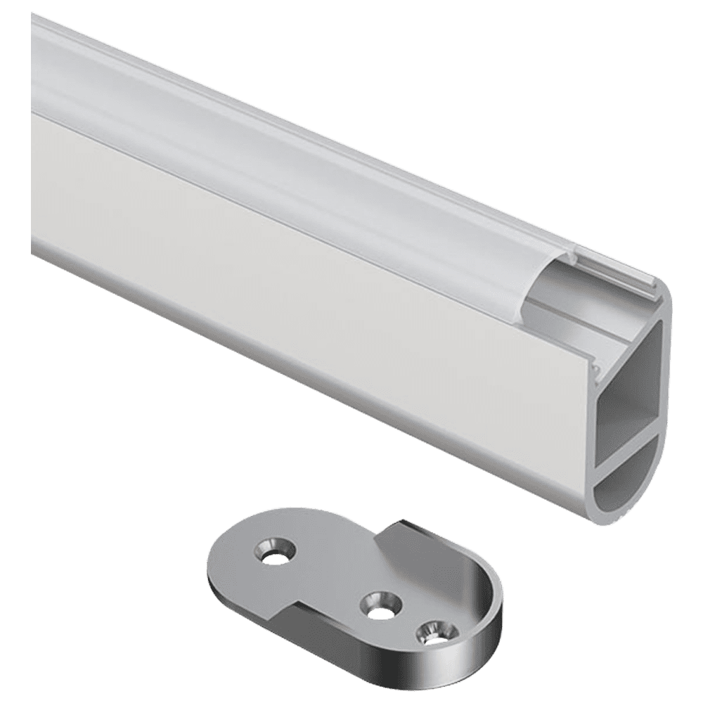 SM08 Oval Wardrobe Rail End Brackets Steel Closet Rod Socket Holder.