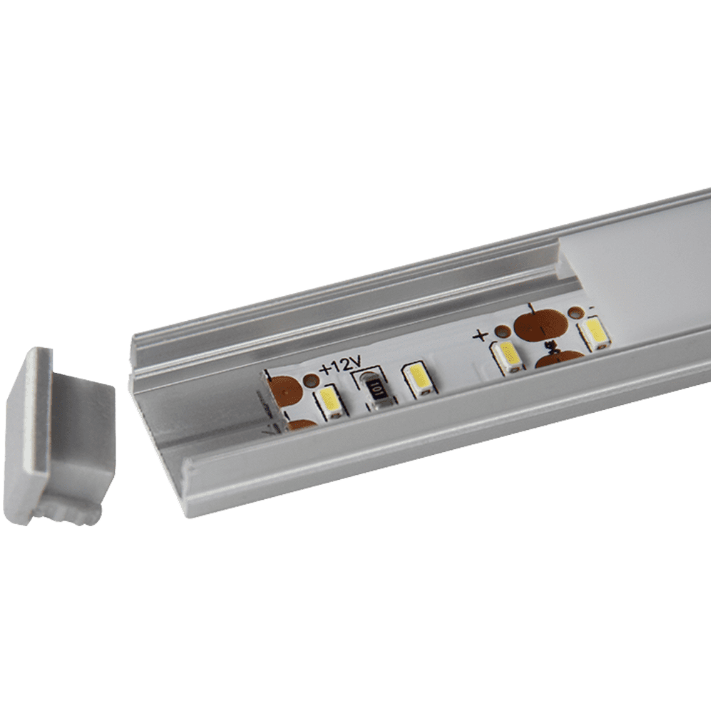 LED ATOMANT Pack 4x Perfil de Aluminio, 1 metro para Tira LED con Tapa  Translucida, Tapones de los Extremos y clips de montaje Incluidos, Canaleta  LED