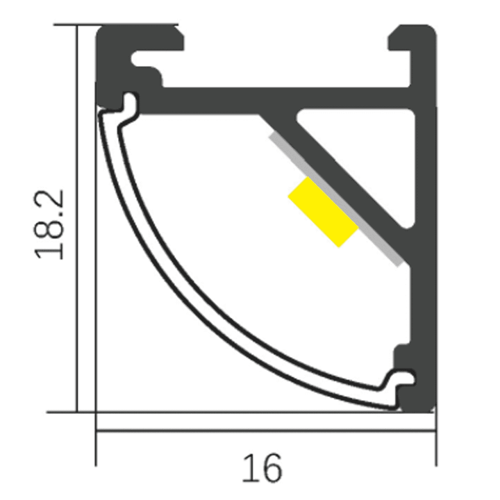 AP59 Corner Aluminum Channel 10 Pack LED Strip Light Cover End Caps.