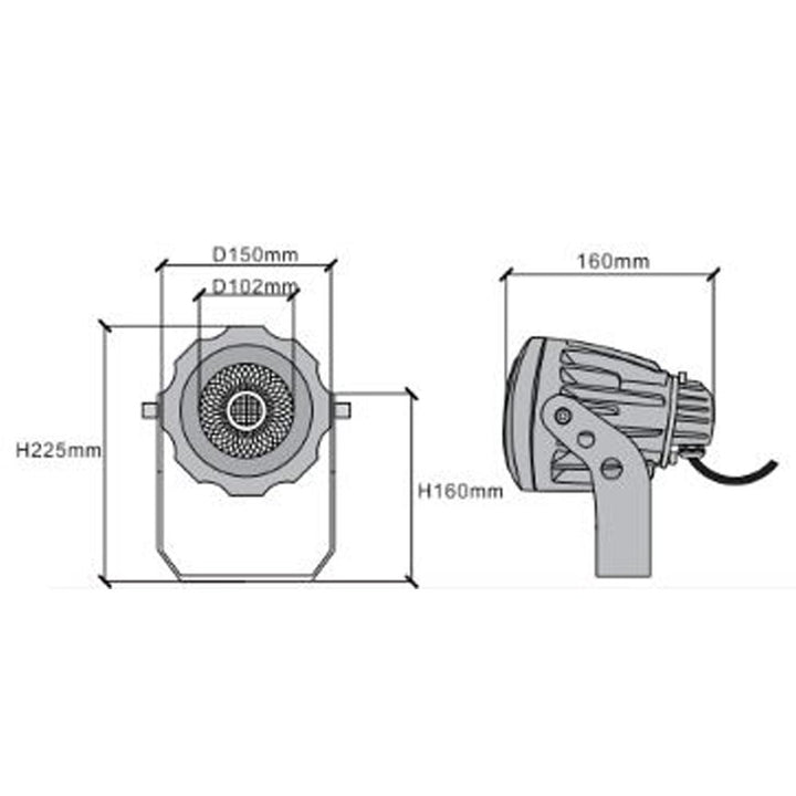 CD30 30W Low Voltage LED Ground Spotlight Directional Narrow Beam Angle.