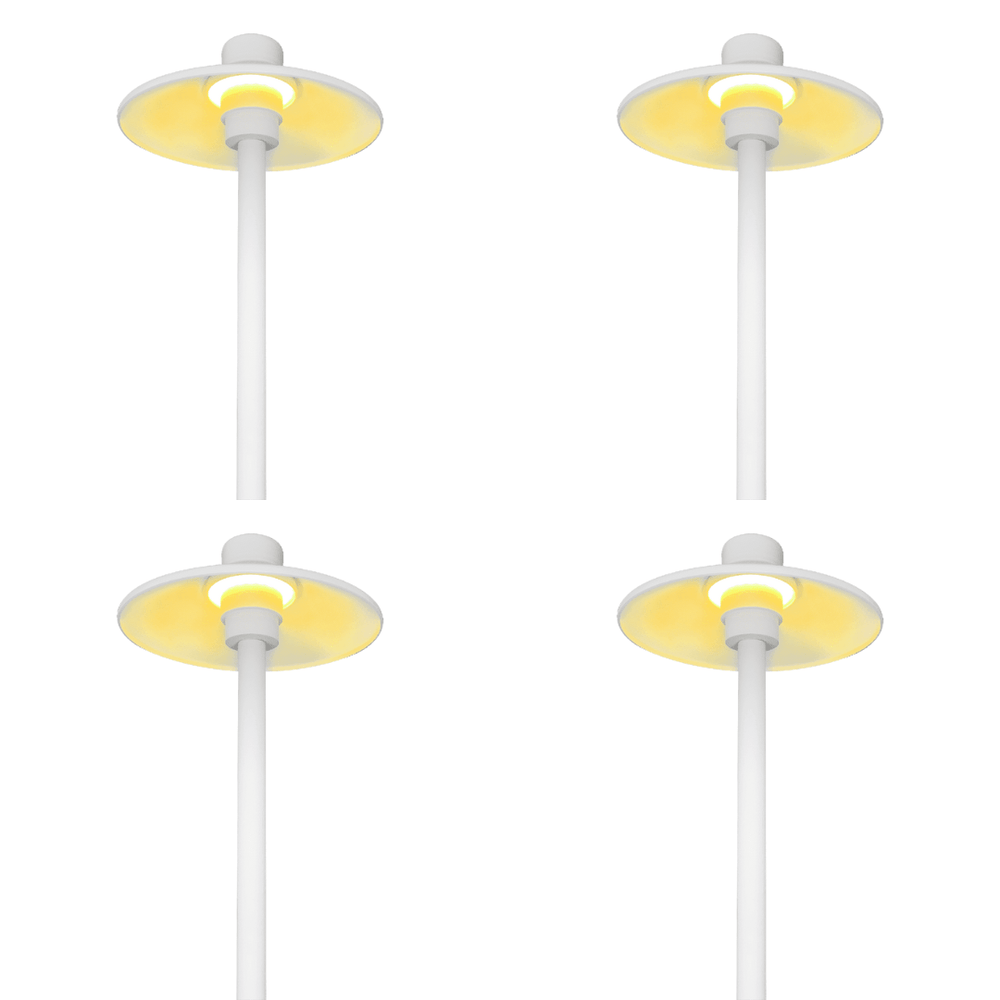 Outdoor Landscape Lighting LED 12V Low Voltage CDPA50 4x/8x/12x Package 3W 12V Low Voltage Smooth Hat Integrated 3000K Warm White Integrated LED Aluminum Path Light White 4 Pack
