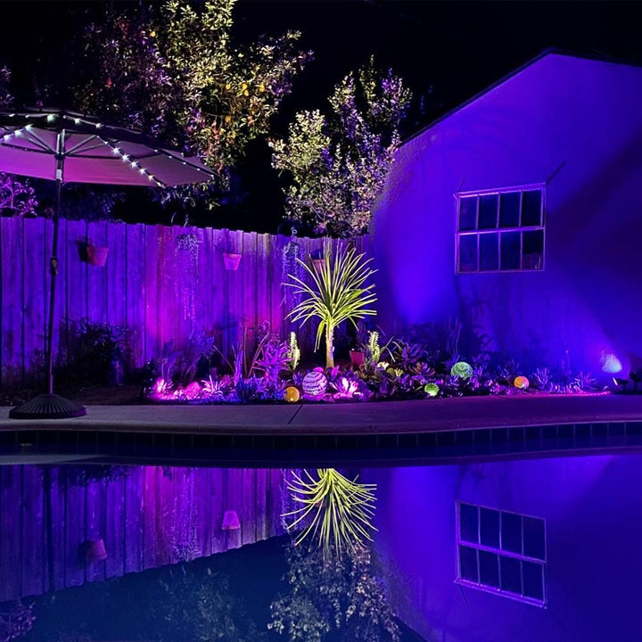 CDR75 9W RGB LED Ground Directional Landscape Waterproof Spotlight Fixture.