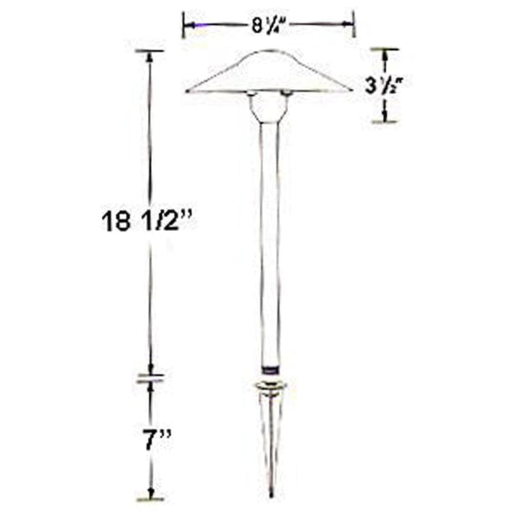 DL03 12V AC/DC Aluminum Low Voltage Landscape Lighting Mushroom Path Light.