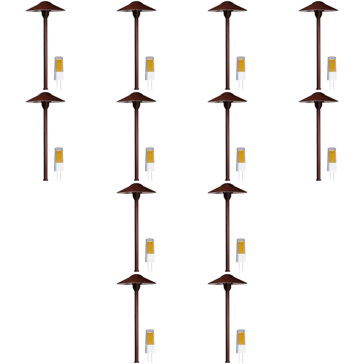 DL03 4x/8x/12x Package 12V AC/DC Aluminum Low Voltage Landscape Lighting Mushroom Path Light 3W 3000K Bulb