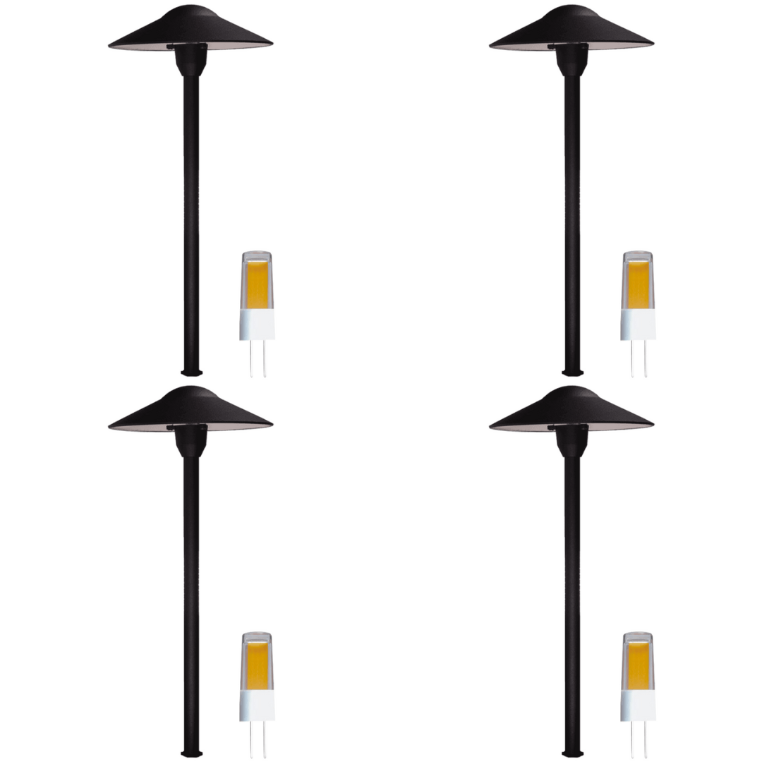 DL03 4x/8x/12x Package 12V AC/DC Aluminum Low Voltage Landscape Lighting Mushroom Path Light 3W 3000K Bulb