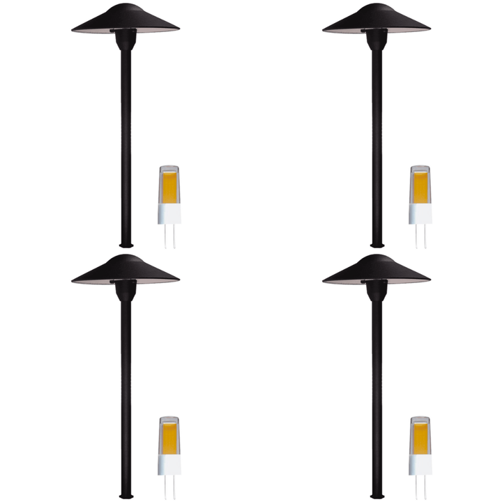 DL03 4x/8x/12x Package 12V AC/DC Aluminum Low Voltage Landscape Lighting Mushroom Path Light 5W 3000K Bulb