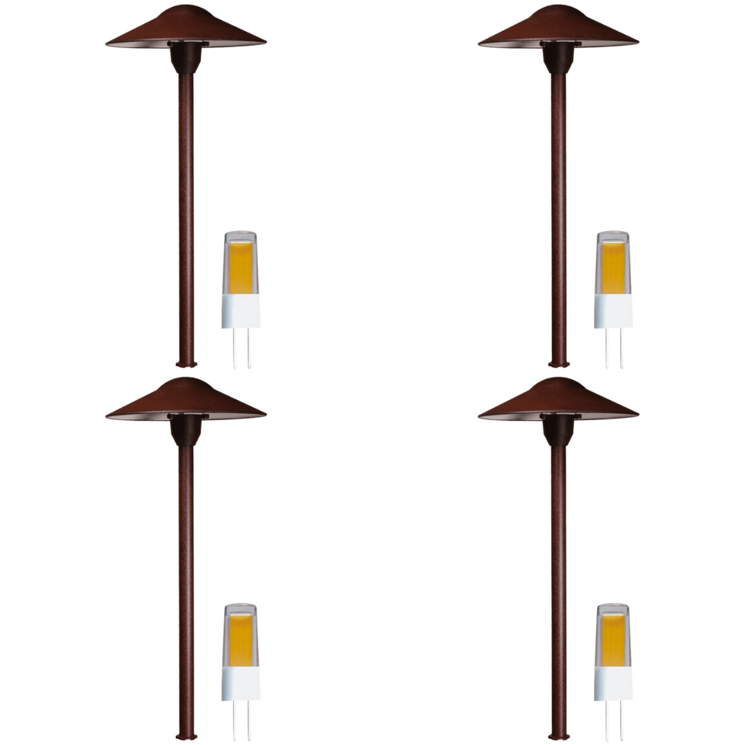 DL03 4x/8x/12x Package 12V AC/DC Aluminum Low Voltage Landscape Lighting Mushroom Path Light 3W 3000K Bulb