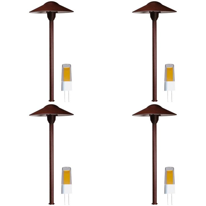 DL03 4x/8x/12x Package 12V AC/DC Aluminum Low Voltage Landscape Lighting Mushroom Path Light 3W 3000K Bulb