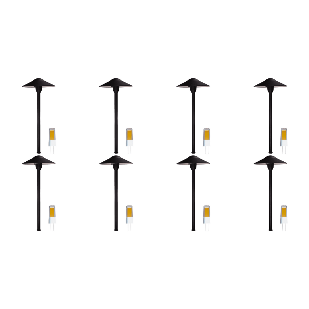 DL03 4x/8x/12x Package 12V AC/DC Aluminum Low Voltage Landscape Lighting Mushroom Path Light 5W 3000K Bulb