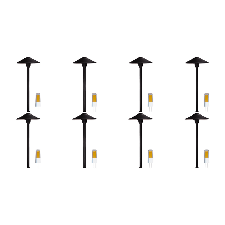 DL03 4x/8x/12x Package 12V AC/DC Aluminum Low Voltage Landscape Lighting Mushroom Path Light 5W 3000K Bulb