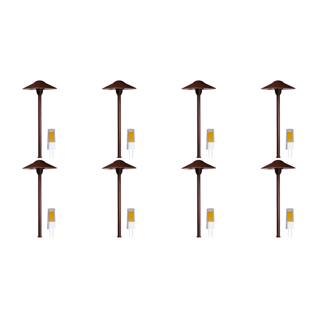 DL03 4x/8x/12x Package 12V AC/DC Aluminum Low Voltage Landscape Lighting Mushroom Path Light 5W 3000K Bulb