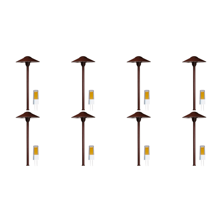 DL03 4x/8x/12x Package 12V AC/DC Aluminum Low Voltage Landscape Lighting Mushroom Path Light 5W 3000K Bulb