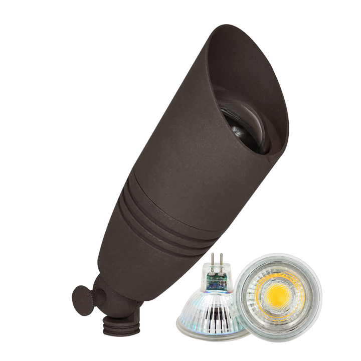 DL05 4x/8x/12x Package Low Voltage LED Smooth Bullet Directional Outdoor Spotlight DL02 with 5W 3000K Bulb