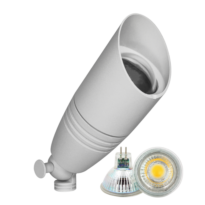 DL05 4x/8x/12x Package Low Voltage LED Smooth Bullet Directional Outdoor Spotlight DL02 with 5W 3000K Bulb