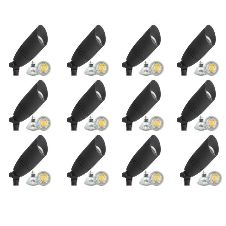 DL05 4x/8x/12x Package Low Voltage LED Smooth Bullet Directional Outdoor Spotlight DL02 with 5W 3000K Bulb