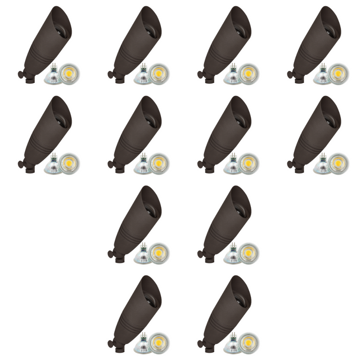 DL05 4x/8x/12x Package Low Voltage LED Smooth Bullet Directional Outdoor Spotlight DL02 with 5W 3000K Bulb